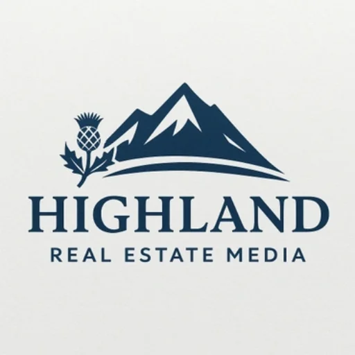 Highland Real Estate Media logo with mountain.